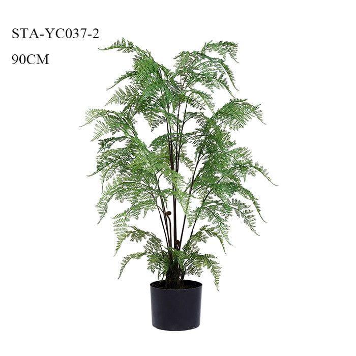 Popular Faux Fern Tree, Black Potted Plant
