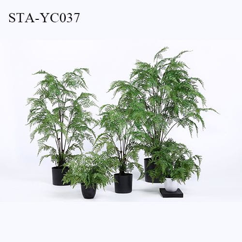 Popular Faux Fern Tree, Black Potted Plant