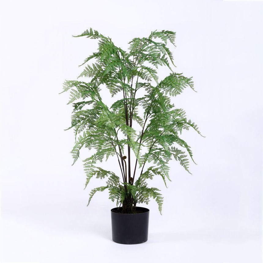 Silk Fern Plants, Multi Stems, 90CM, Plastic Base, UV Resistance