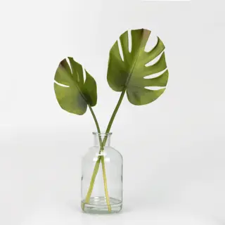 Artificial 2pcs Green Monstera Leaf, PU, 35 CM