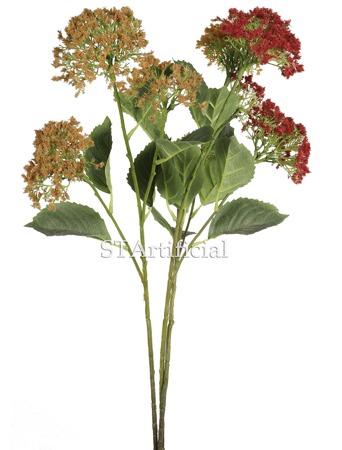 30.5 Inch Faux Flowers Long Stem Branch, 3 Heads and 5 Leaves 30.5 Inch Faux Flowers Long Stem Branch, 3 Heads and 5 Leaves