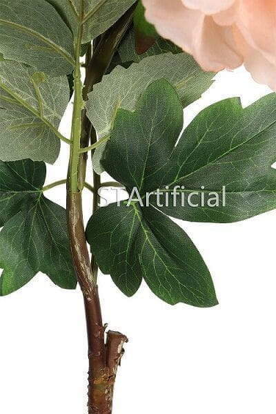 fake peony flower leaf details