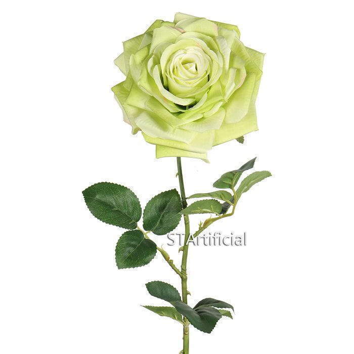 Artificial Creamy Blooming Rose, 32.5 Inch