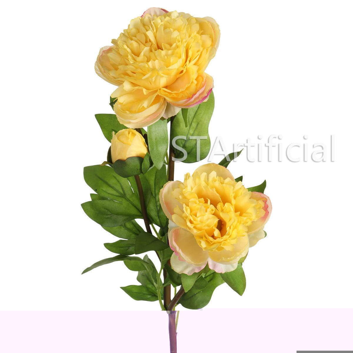 Artificial Silk Peony Flower Spray, 27 Inch