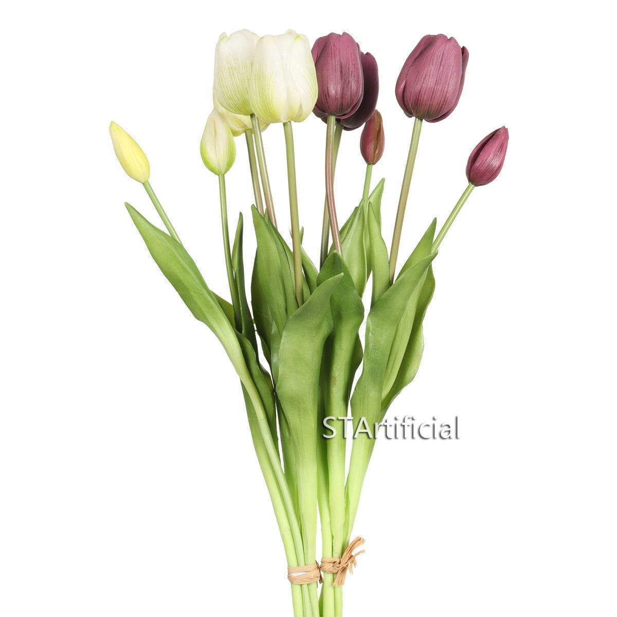 Artificial Tulips with 2 Buds, 18.5 Inch