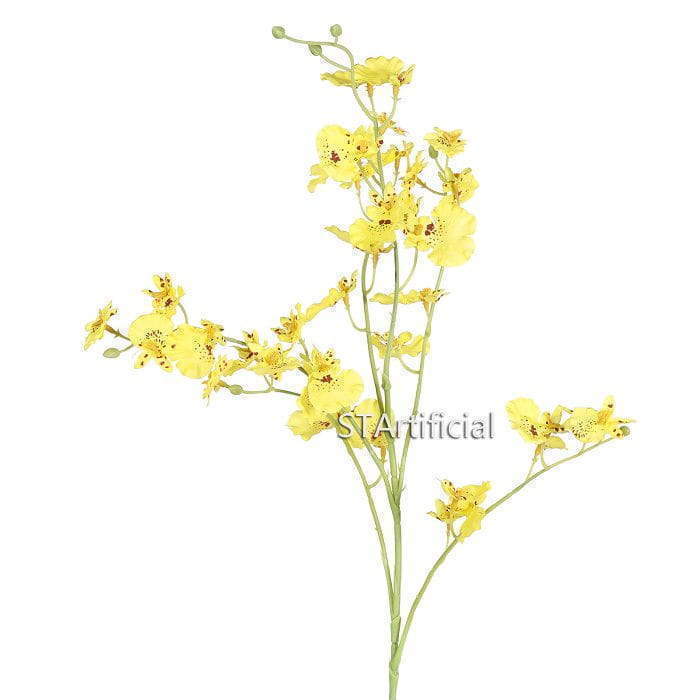 Artificial Yellow Orchid Flower, 37 Inch