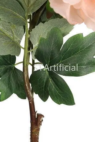 fake peony flower leaf details