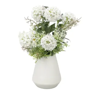 Ceramic Pot Artificial White Hydrangea, 40 CM