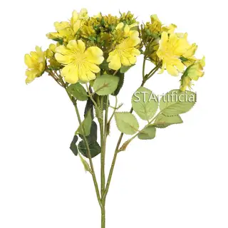 Artificial Wild Rose Spray, Multi-Head Blossoms, 18 Inch