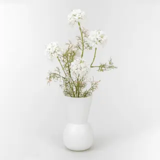 Premium Artificial White Lace Flowers with Vase, 47 CM