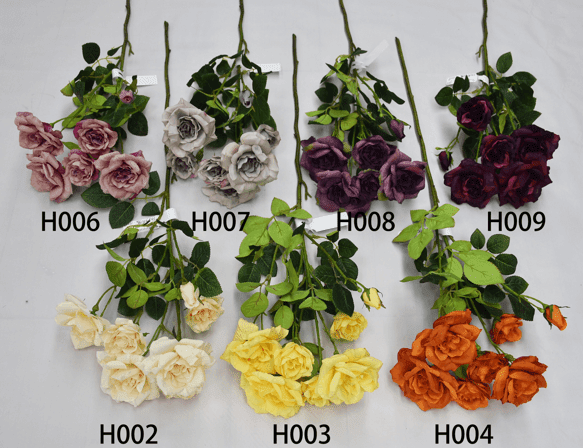 fake roses in different colors