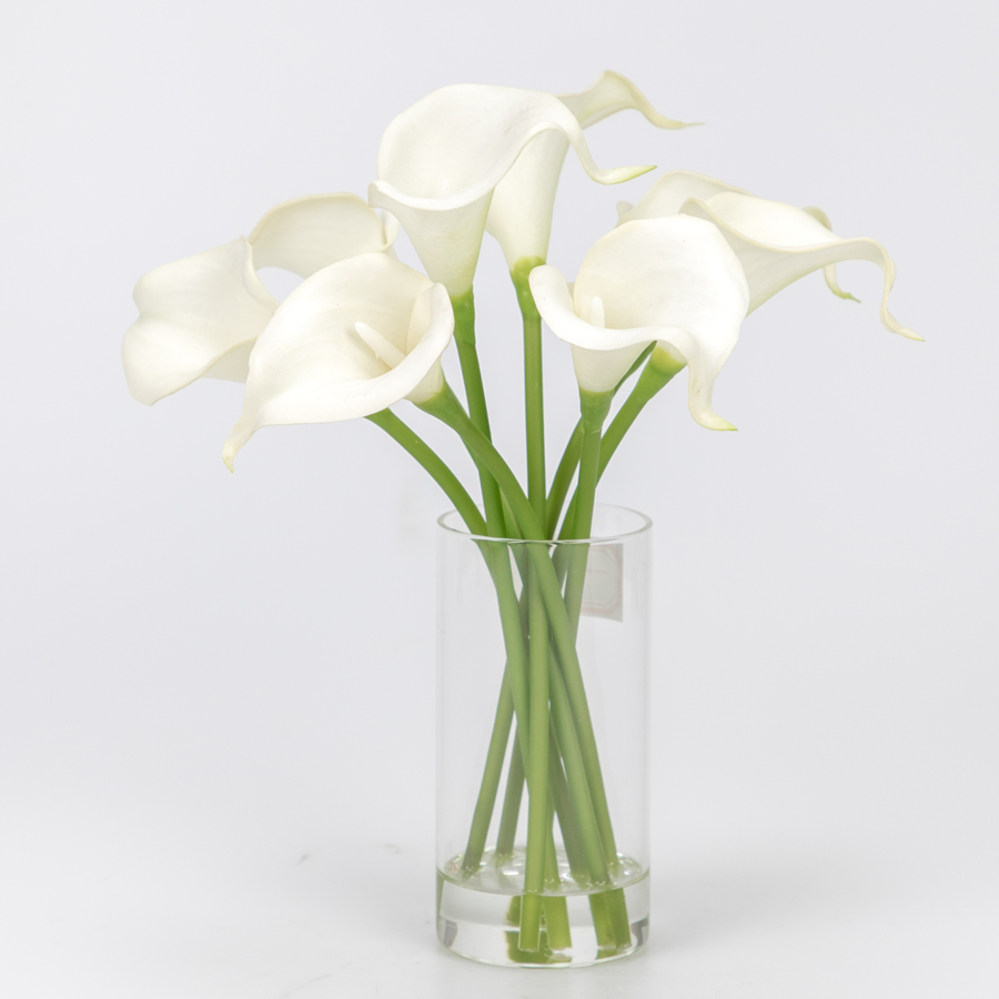 Cream White Faux PU Calla Lily, 26 CM