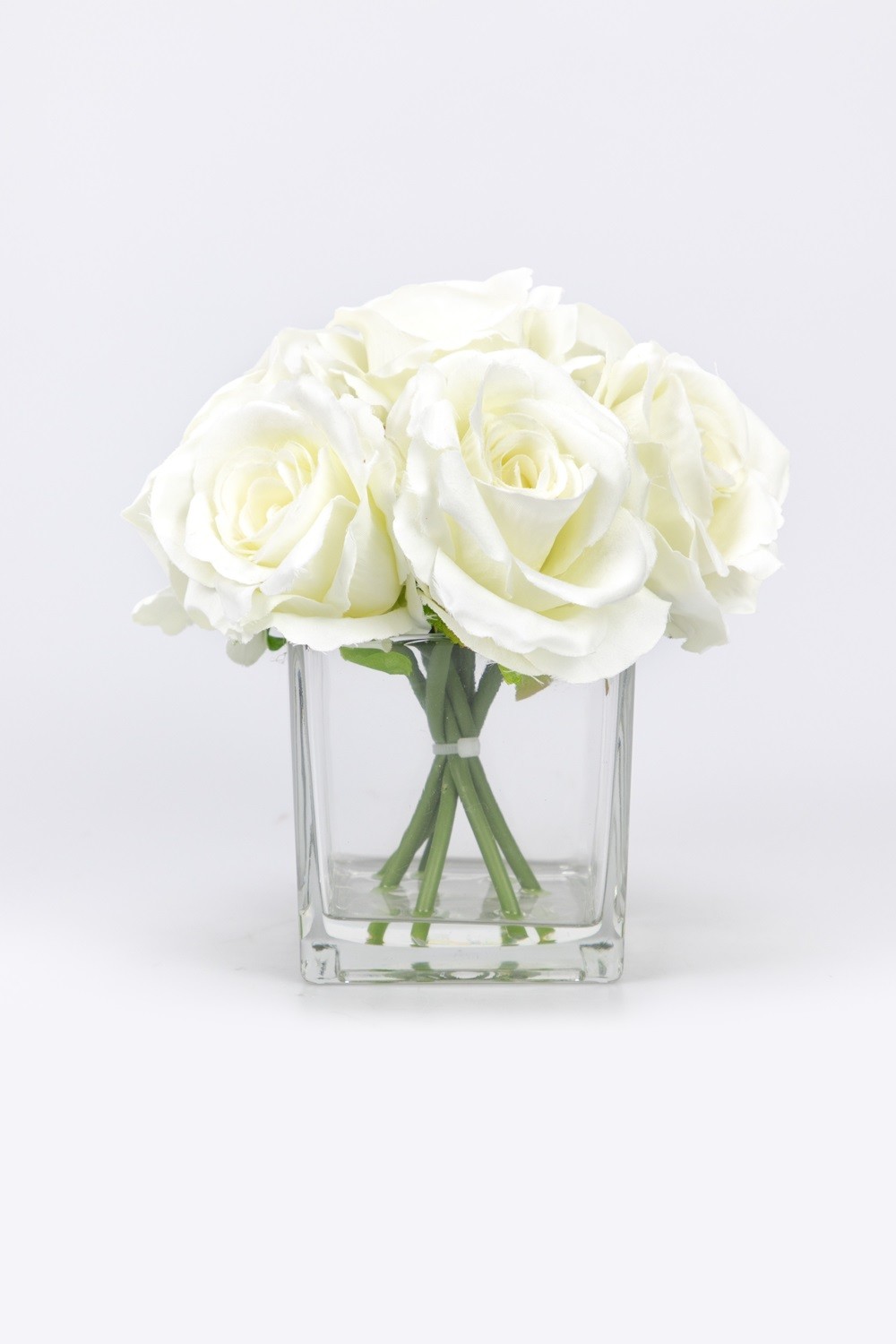 Real Touch Artificial Rose Decor, 23 CM, White, Faux Water