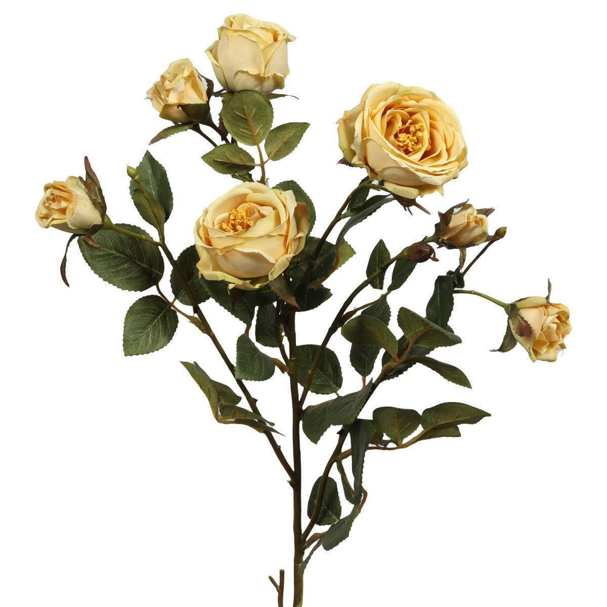 7 Fork Artificial Silk Rose Flower, Autumn Color, 73 CM