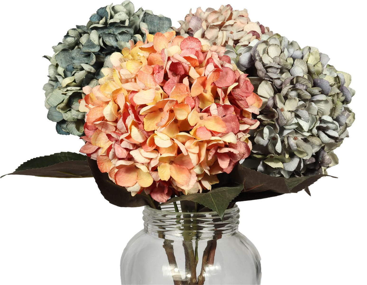 Artificial Silk Shell Hydrangeas, Autumn Color, 54 CM Artificial Silk Shell Hydrangeas, Autumn Color, 54 CM