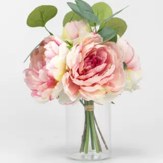 Ariticial Silk Peony Flower, 4 Leaves, 25 CM