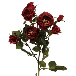 7 Fork Artificial Silk Rose Flower, Autumn Color, 73 CM