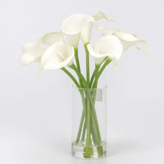 Cream White Faux PU Calla Lily, 26 CM