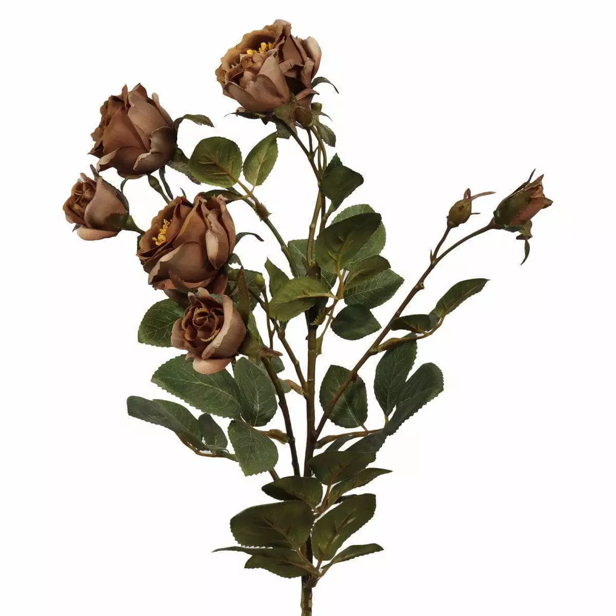 7 Fork Artificial Silk Rose Flower, Autumn Color, 73 CM