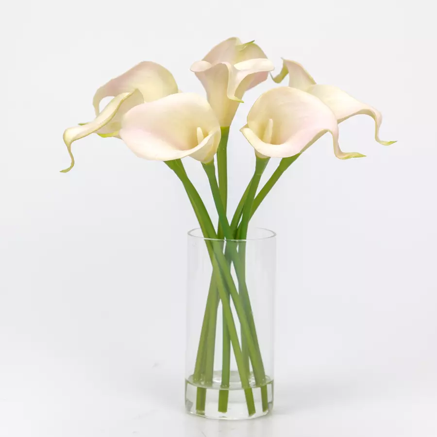 Pink Artificial PU Calla Lily, 26 CM, 8 Flowers