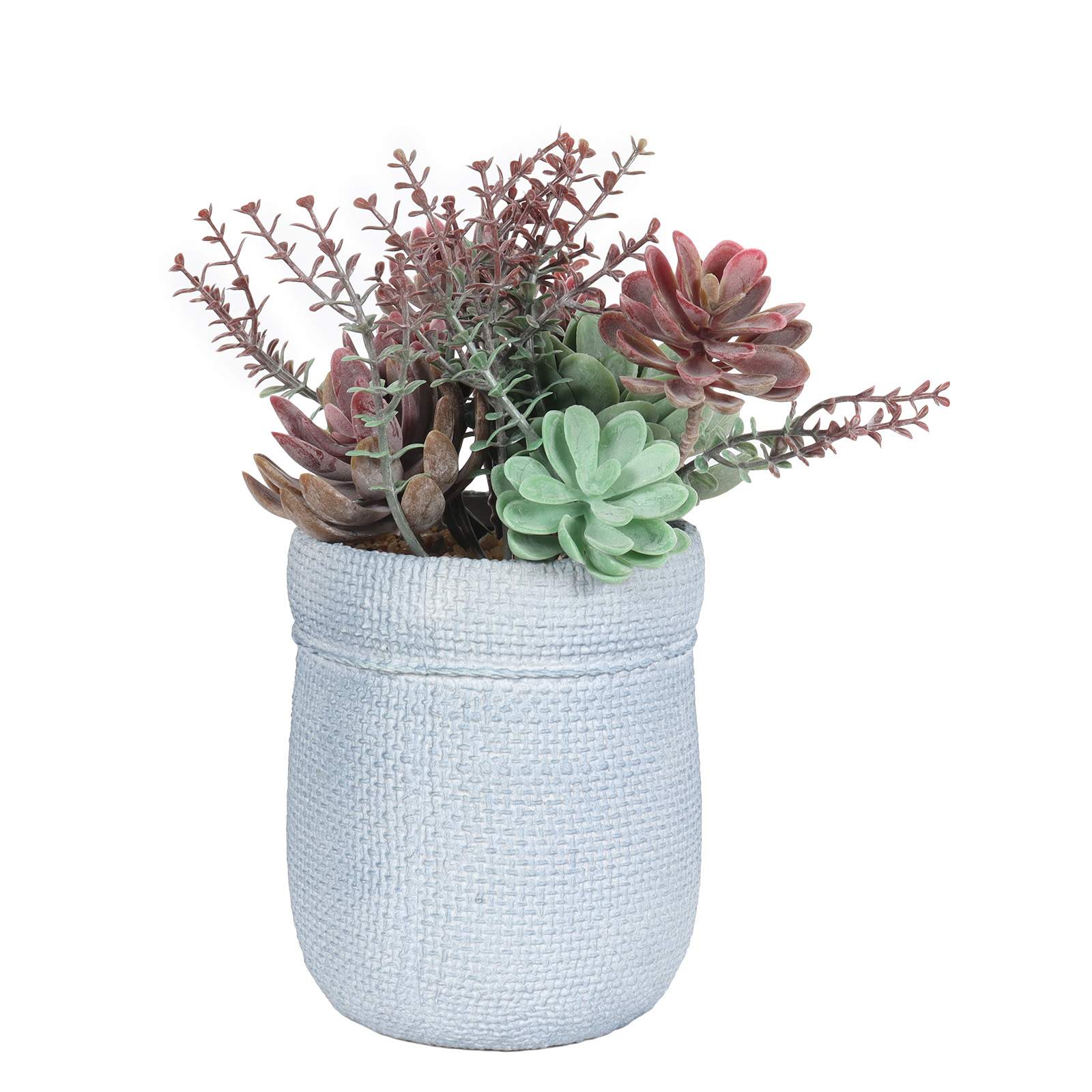 Artificial Succulent, 18.5 CM, Light Blue Pot