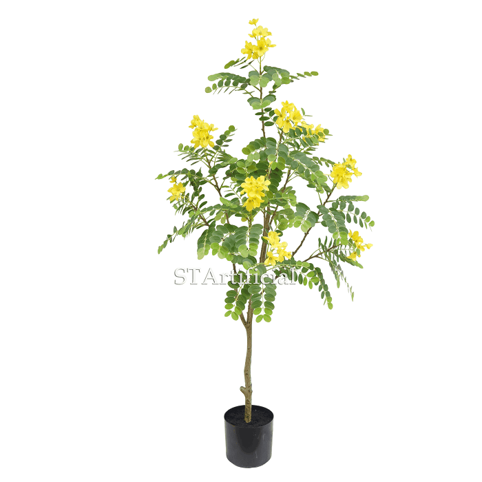 Lifelike Faux Black Locust Tree, 120 CM