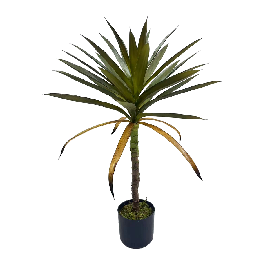 Artificial Yucca Plant in Black Plastic Planter, 75 CM