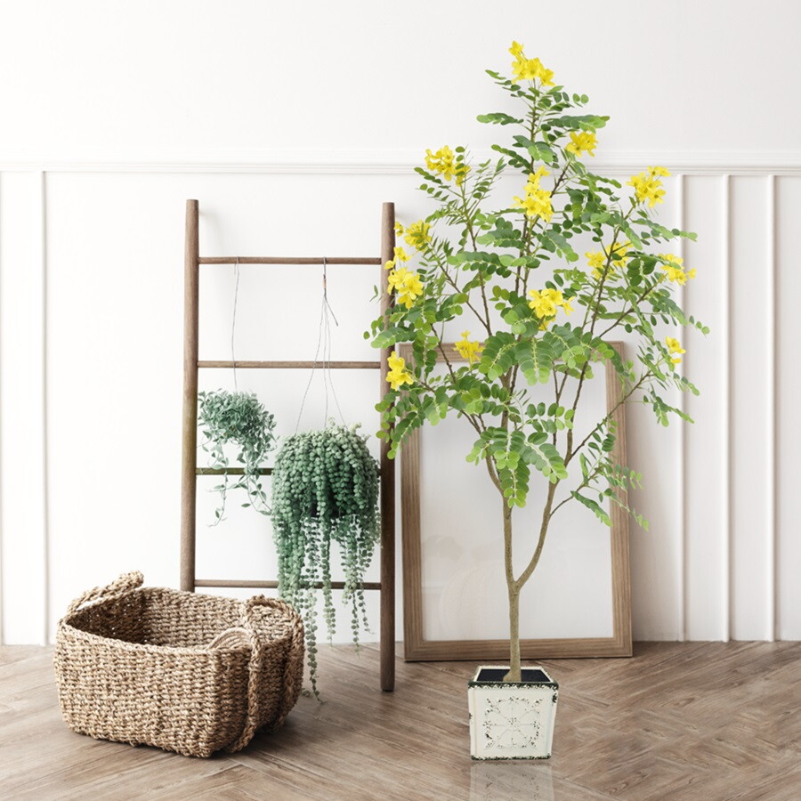 Artificial Black Locust Tree Blossom Branch, 150 CM