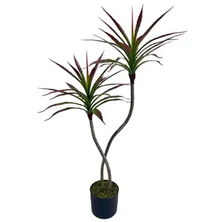 Artificial Yucca in Black Plastic Planter, 100 CM