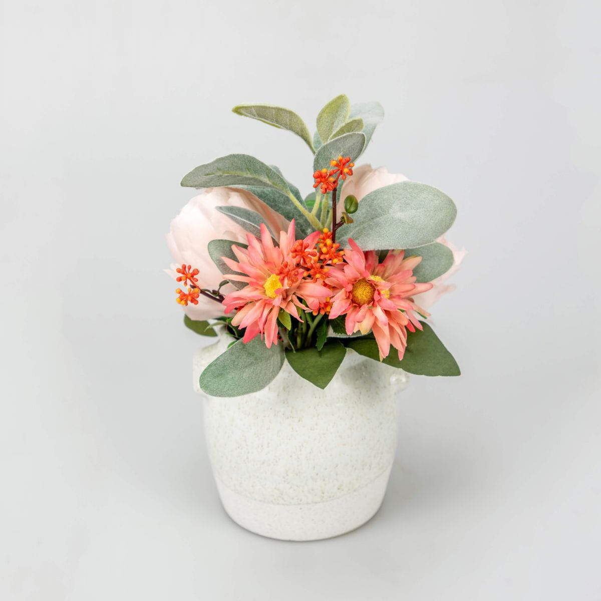 Pink Peony Dahlia Centerpiece in Pot
