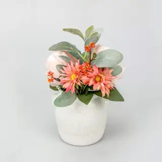 Pink Peony Dahlia Centerpiece in Pot