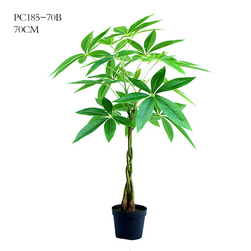 Faux Pachira Macrocarpa Green Potted Tree, 70CM