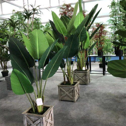 Realistic Faux Traveller's Tree, Plastic Potted