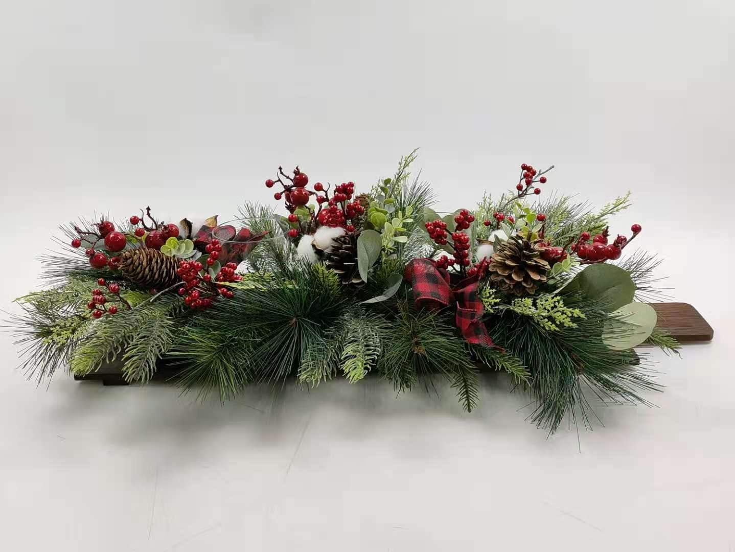 Red Berries Eucalyptus Leaves Tabletop Decor