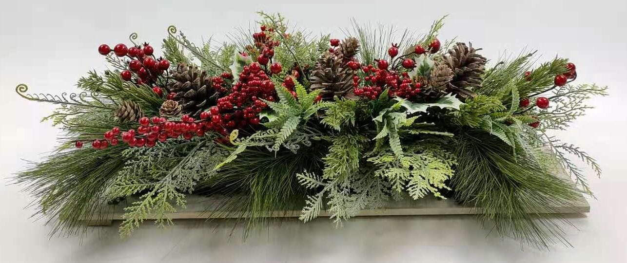 Red Berries Fern Plants Tabletop Decor Red Berries Fern Plants Tabletop Decor