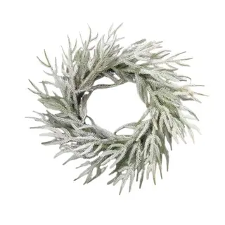 Artificial PE Flocked Ring , 61cm – Wholesale Faux Greenery Wreath for Commercial Décor Projects