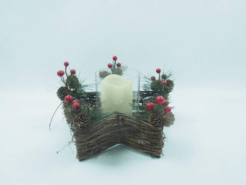 Tabletop Decorations With LED Candle Faux Plants Tabletop Decorations With LED Candle Faux Plants