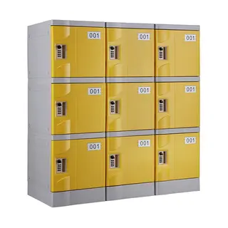 Yellow T-320E-42 Six Tiers Plastic Lockers