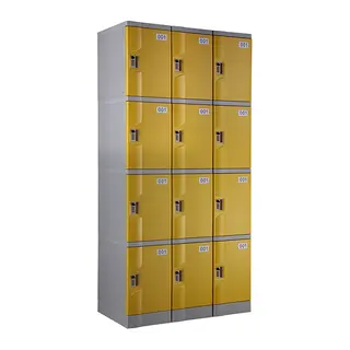 Yellow T-320S-50 Four Tiers Plastic School Lockers