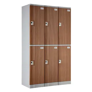 Wood Grain T-382L Double Tiers Plastic Locker