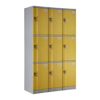 Yellow T-382M Triple Tiers Plastic Locker