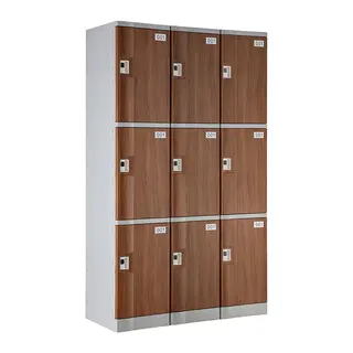 Wood Grain T-382M Triple Tiers Plastic Locker