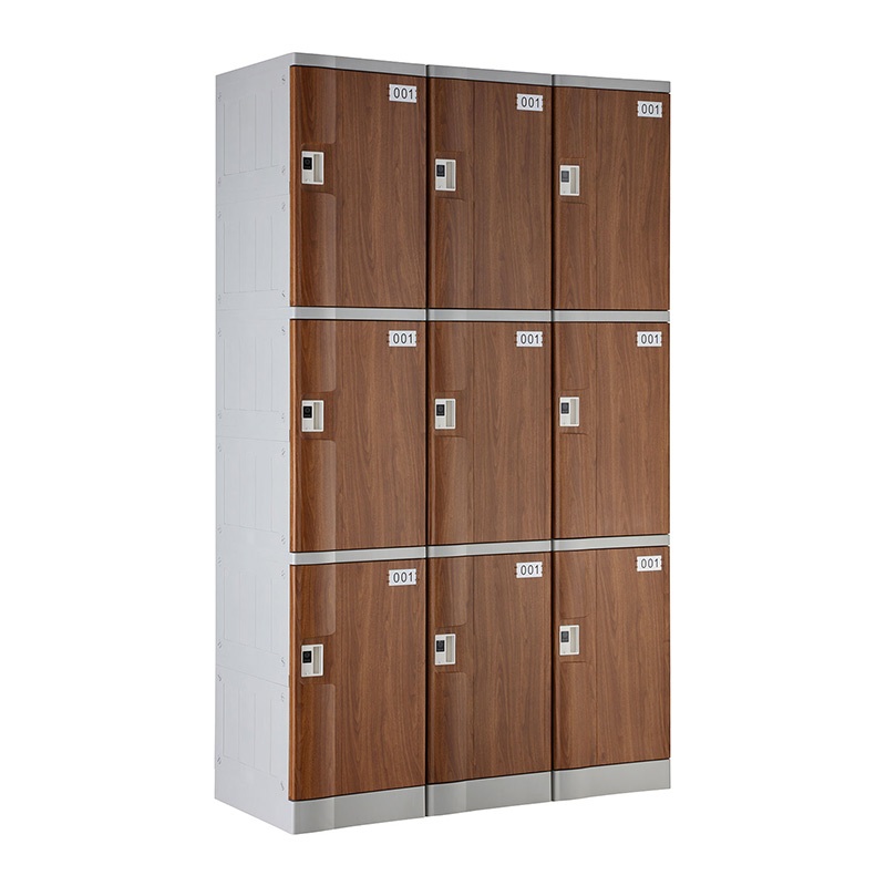 Wood Grain T-382M Triple Tiers Plastic Locker