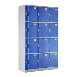 Navy Blue T-382S Four Tiers Plastic Locker
