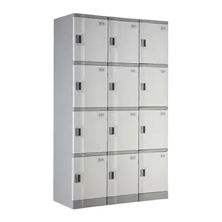 White T-382S Four Tiers Plastic Locker