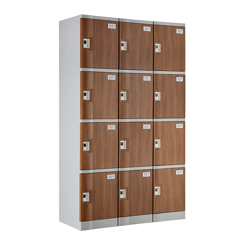 Wood Grain T-382S Four Tiers Plastic Locker