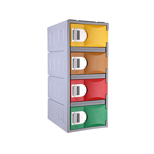 Heavy Duty Plastic Locker T-H385L/4: HD, Strong HDPE, 4 or 8 Doors