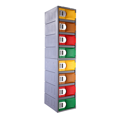 Heavy Duty Plastic Locker T-H385XXL/8: HD, strong HDPE, 8 Doors