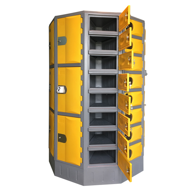 Heavy Duty Plastic Locker T-R385XXL/8: HDPE, Durable, Circular