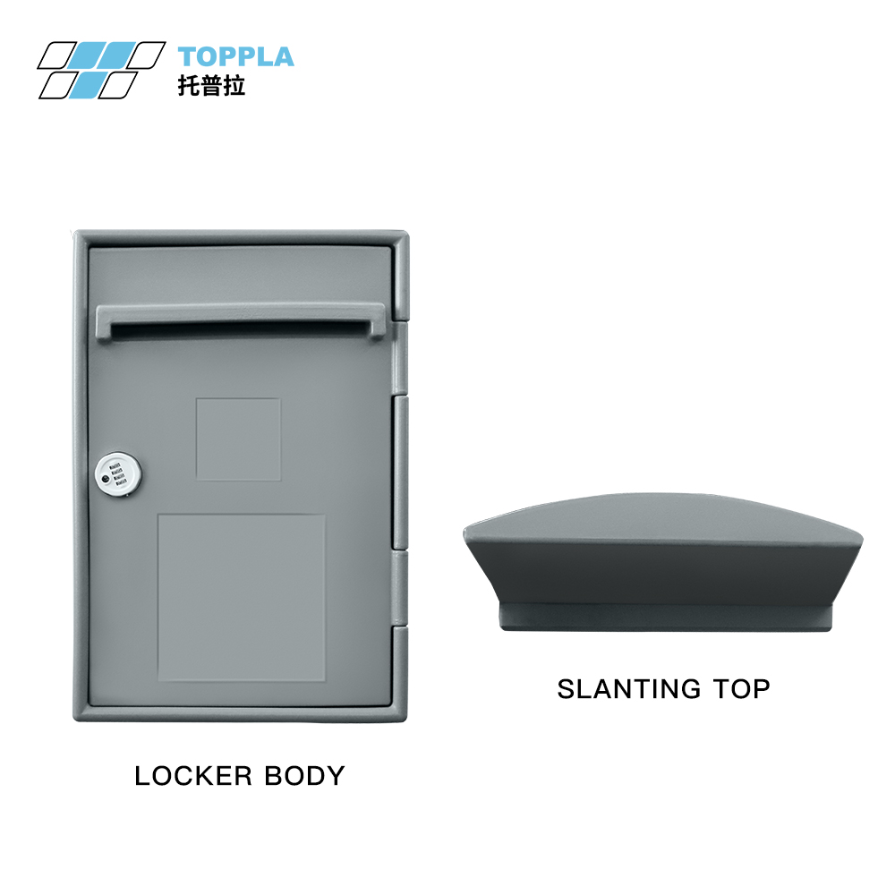 HDPE Mail Delivery Boxes, Wall-mounted Holes, Slanting Top